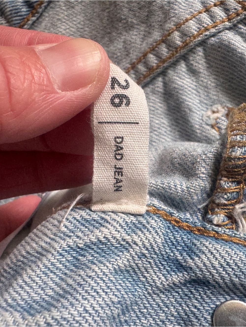 PacSun Light Wash Distressed Dad Jean Button Fly High Rise Jeans Size 26 - Picture 10 of 10